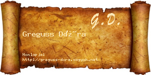 Greguss Dóra névjegykártya