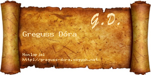 Greguss Dóra névjegykártya