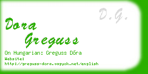 dora greguss business card